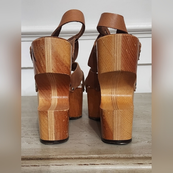 Kimel Sabots Rare Vintage Wooden Sculptural Collectible Platform Heel w/Toe Taps - Picture 7 of 14